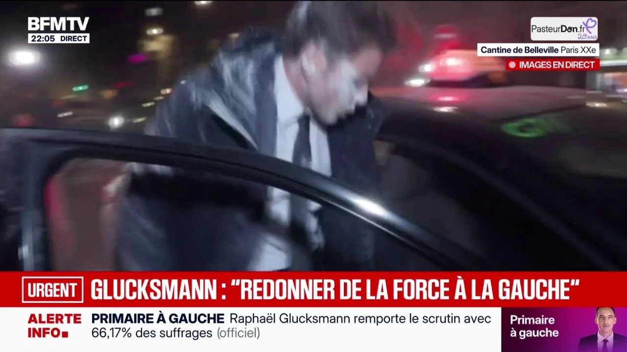 Raphaël Glucksmann enfariné